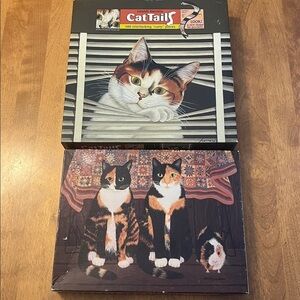 Vintage cat puzzles both complete Lowell Herrera & Mimi Vang Olsen art
